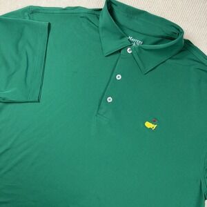 Masters Tech Polo Shirt Mens Large Green Performance Golf Stretch Augusta